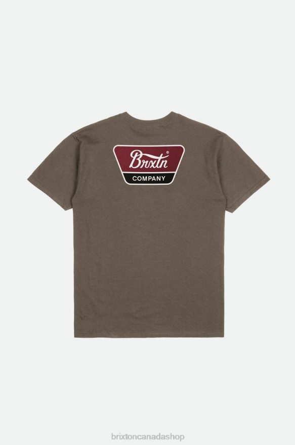 Brixton Apparel Dark Earth/Island Berry/Black Men Linwood S/S Standard Tee HFR00P61