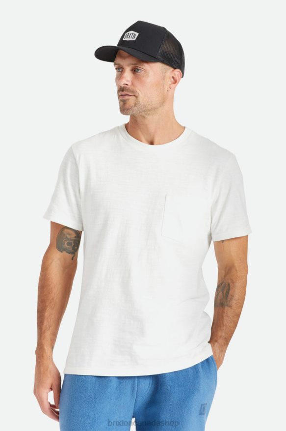 Brixton Apparel Off White Men Basic Slub S/S Pocket Tee HFR00P106