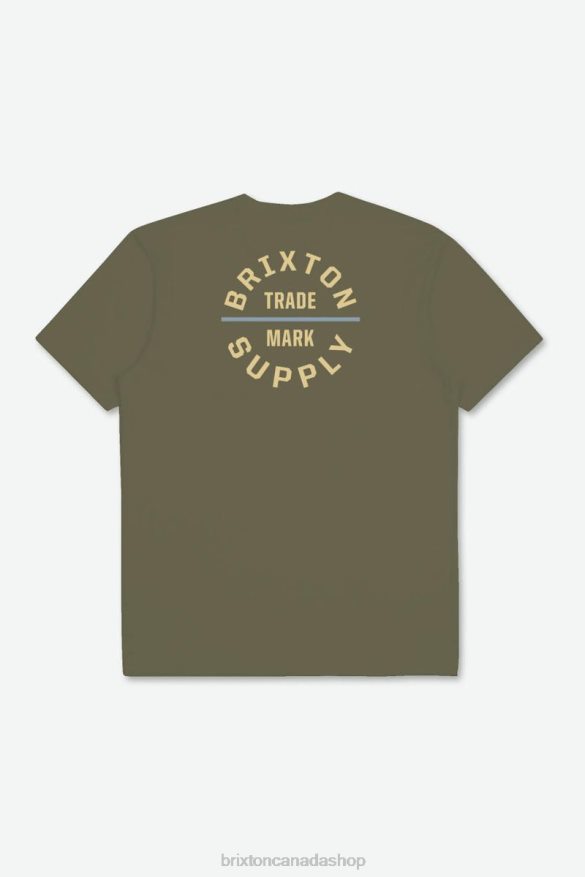 Brixton Apparel Olive Surplus/Dusty Blue Men Oath V S/S Standard Tee HFR00P34