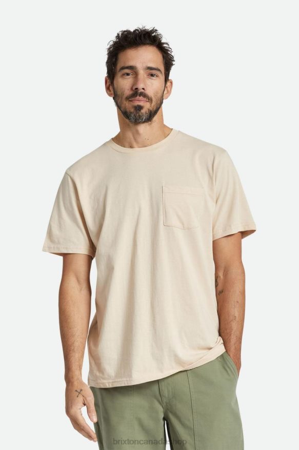 Brixton Apparel Smoke Grey Men Premium Cotton S/S Pocket Tee HFR00P65
