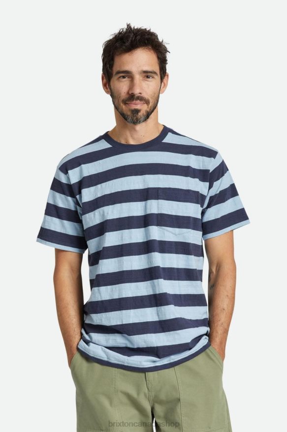 Brixton Apparel Washed Navy/Dusty Blue Men Hilt Slub S/S Pocket Tee HFR00P70