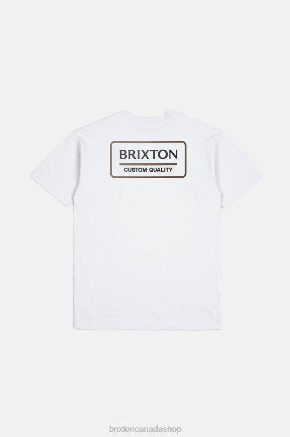 Brixton Apparel White/Black/Bison Men Palmer Proper S/S Standard Tee HFR00P116