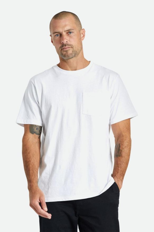 Brixton Apparel White Men Premium Cotton S/S Pocket Tee HFR00P67