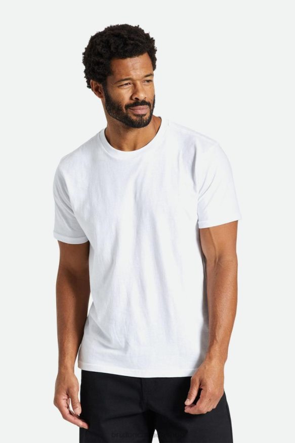 Brixton Apparel White Men Premium Cotton S/S Tailored Tee HFR00P52