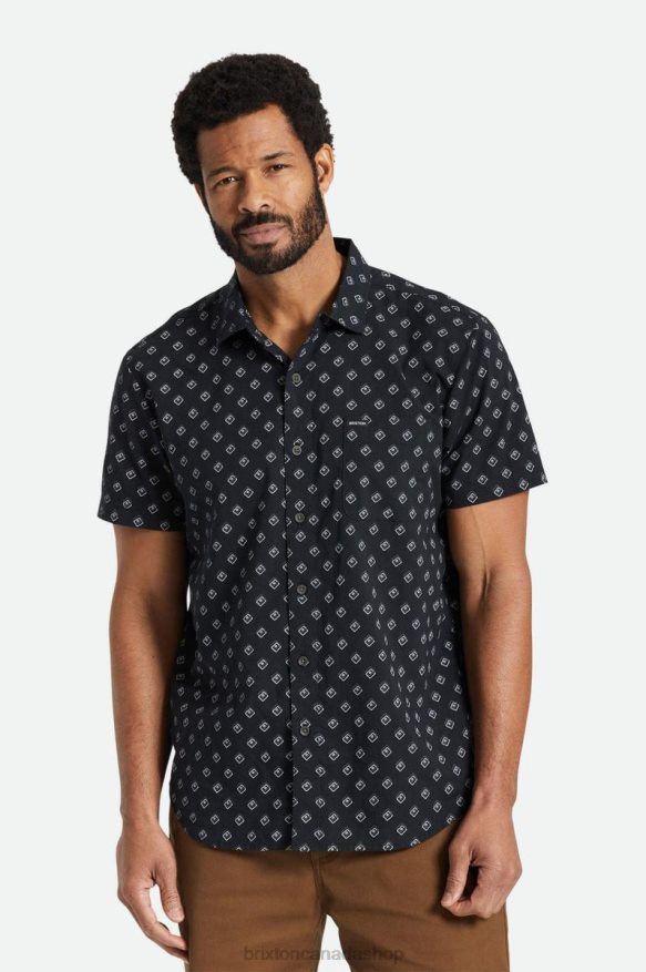 Brixton Apparel Black/Off White Geo Men Charter Print S/S Woven HFR00P22