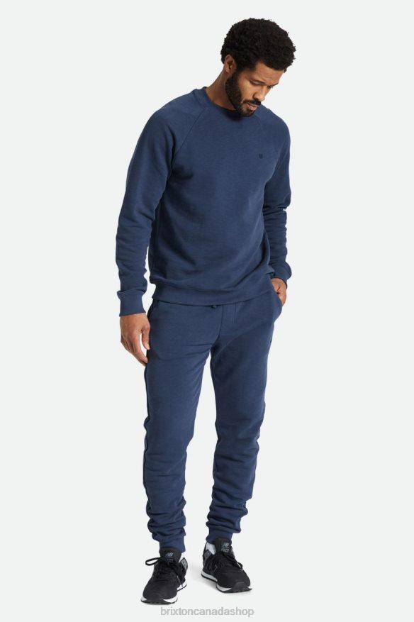 Brixton Apparel Washed Navy Men Slub French Terry Crew HFR00P136