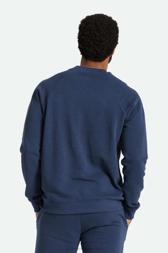 Brixton Apparel Washed Navy Men Slub French Terry Crew HFR00P136