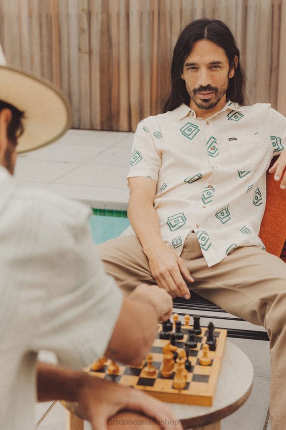 Brixton Apparel Whitecap/Spruce Men Charter Slub S/S Woven HFR00P1