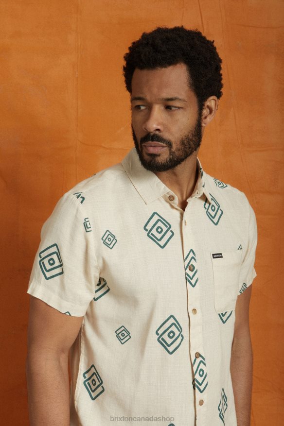 Brixton Apparel Whitecap/Spruce Men Charter Slub S/S Woven HFR00P1