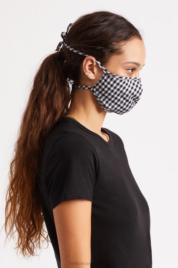 Brixton Accessories Black Gingham Unisex Lightweight Antimicrobial Face Mask HFR00P402