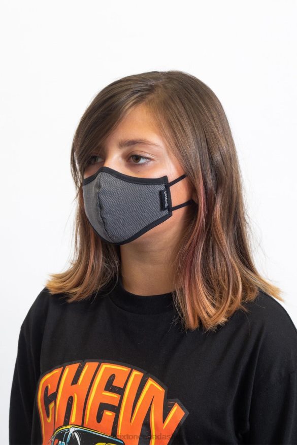 Brixton Accessories Black Herringbone Unisex Youth Antimicrobial Face Mask HFR00P408