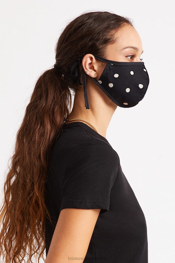 Brixton Accessories Black Polka Unisex Lightweight Antimicrobial Face Mask HFR00P403