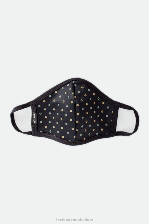 Brixton Accessories Black Polka Unisex Reversible Face Mask HFR00P397