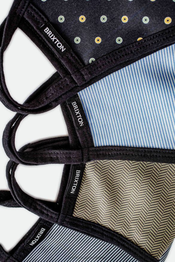 Brixton Accessories Black Polka Unisex Reversible Face Mask HFR00P397