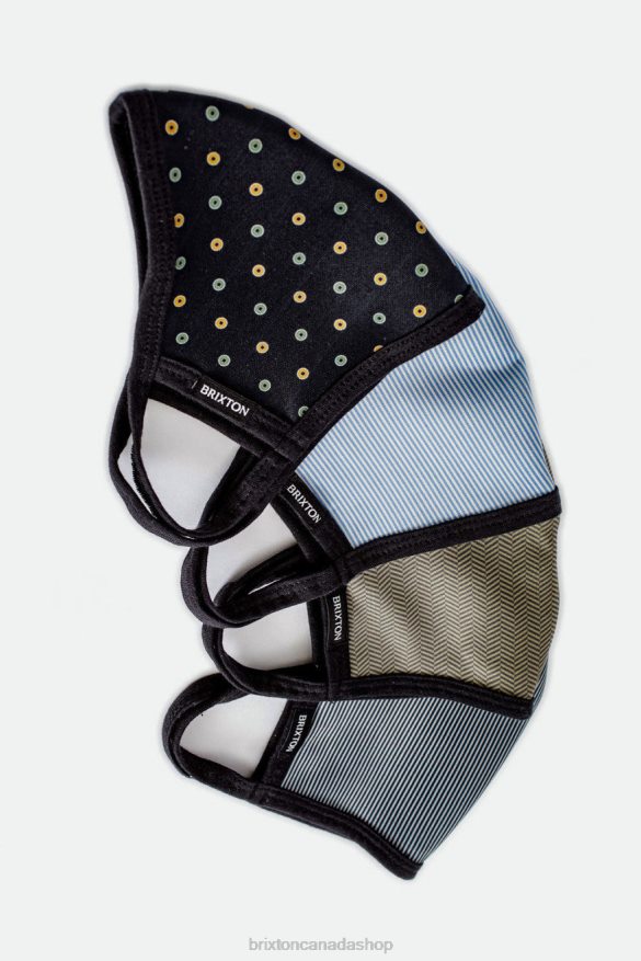 Brixton Accessories Black Polka Unisex Reversible Face Mask HFR00P397