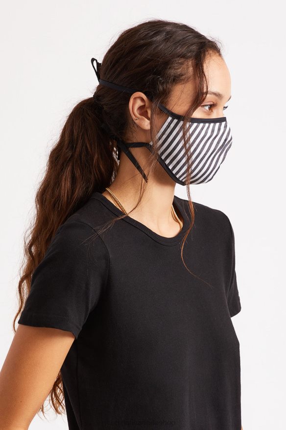 Brixton Accessories Black Stripe Unisex Lightweight Antimicrobial Face Mask HFR00P404