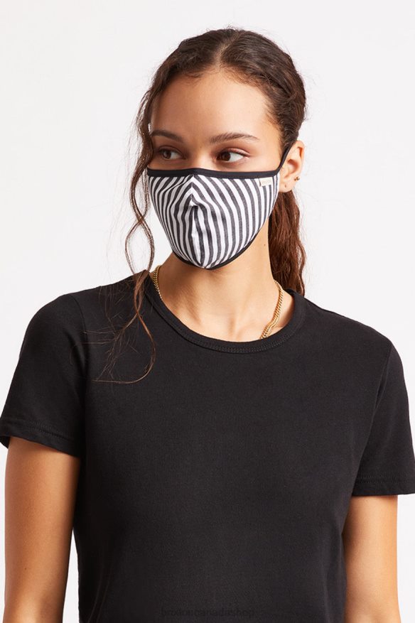 Brixton Accessories Black Stripe Unisex Lightweight Antimicrobial Face Mask HFR00P404