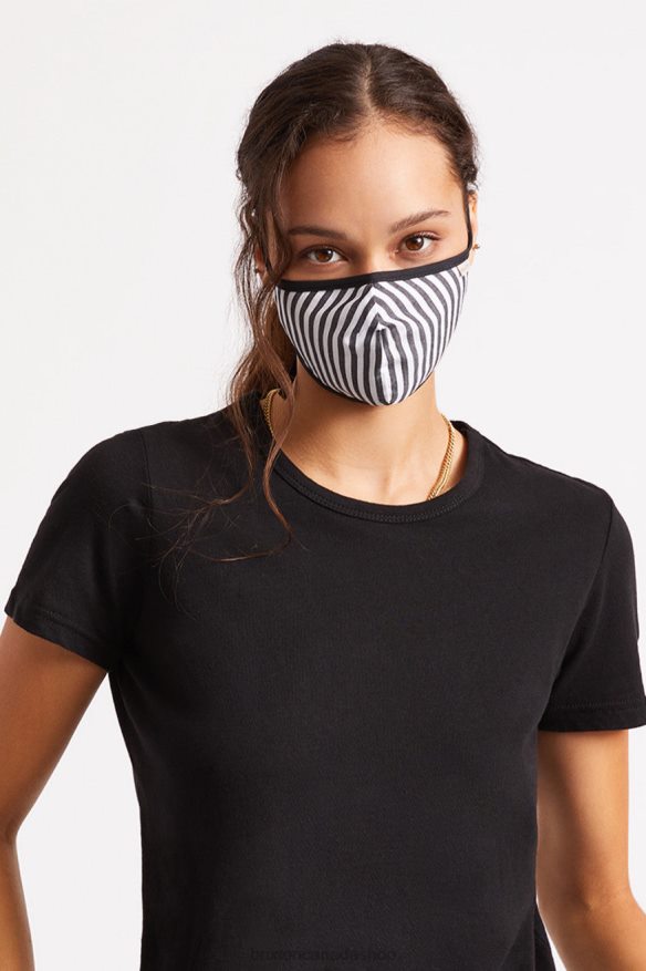 Brixton Accessories Black Stripe Unisex Lightweight Antimicrobial Face Mask HFR00P404