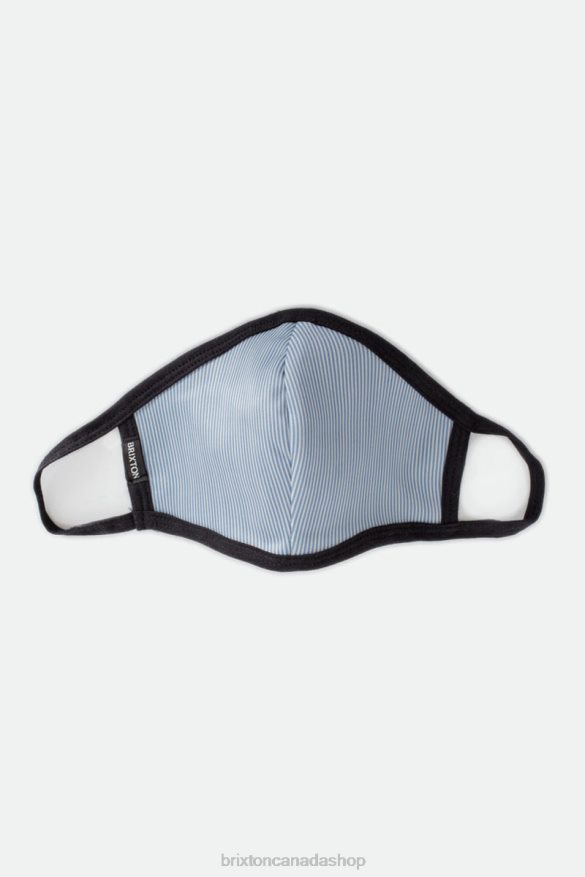 Brixton Accessories Blue Engineer Stripe Unisex Reversible Face Mask HFR00P398