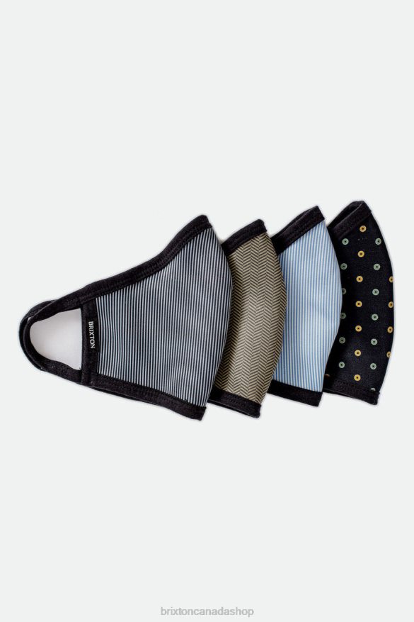 Brixton Accessories Blue Engineer Stripe Unisex Reversible Face Mask HFR00P398