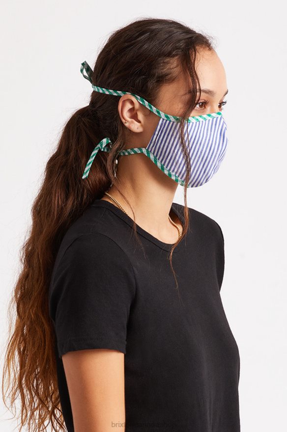 Brixton Accessories Blue Stripe Unisex Lightweight Antimicrobial Face Mask HFR00P405