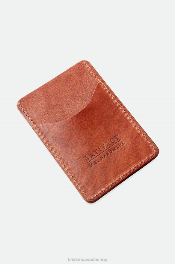 Brixton x Artifact Accessories Brown Unisex Leather Card Holder Wallet HFR00P371