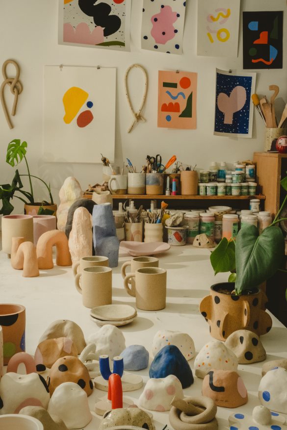 Brixton x O-M Accessories Beige Unisex Hand Crafted Ceramic Catch All Dish HFR00P369