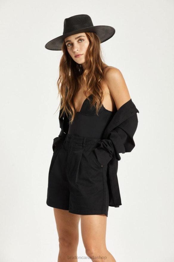 Brixton Accessories Corondao Black Women Jo Panama Straw Rancher Hat HFR00P501