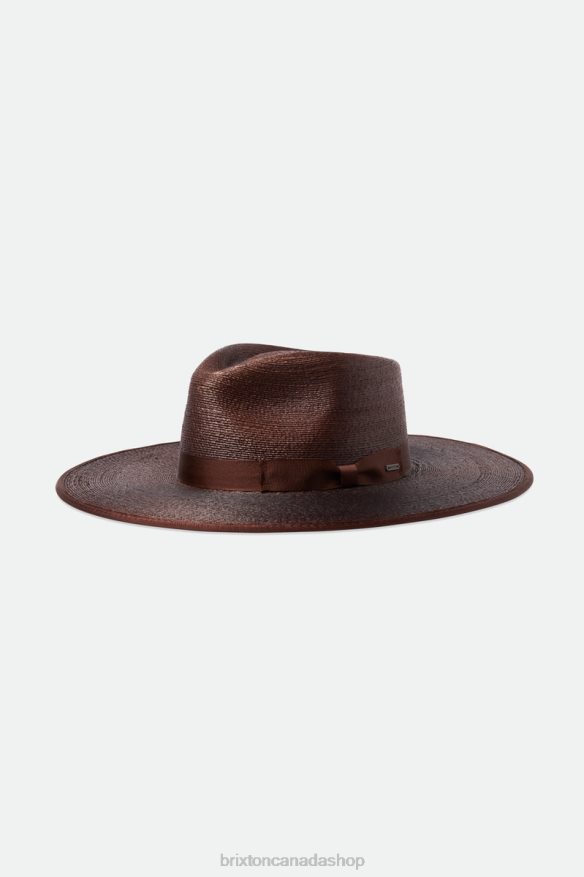 Brixton Accessories Deep Brown Women Jo Straw Rancher Hat HFR00P516