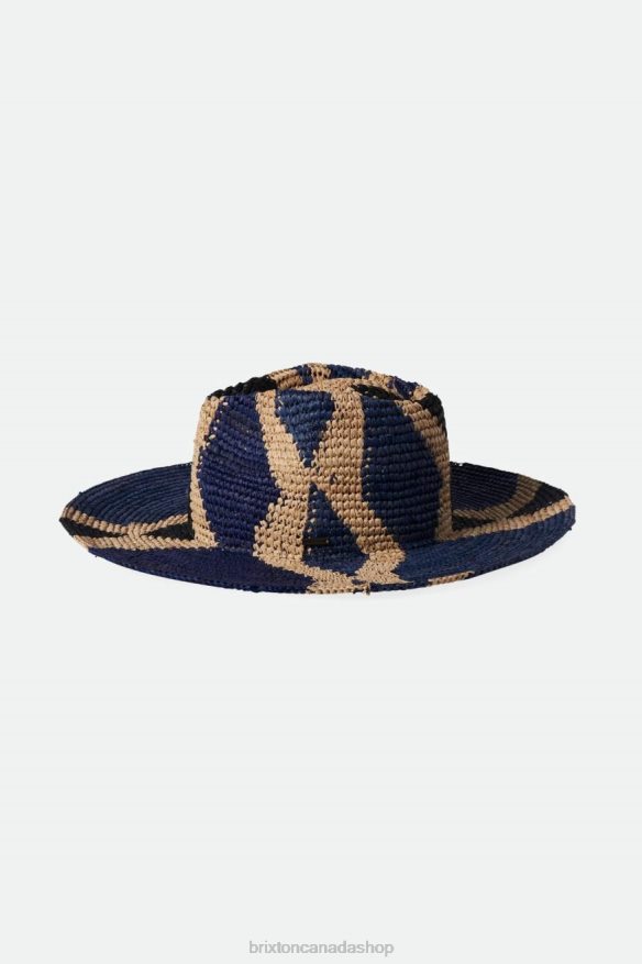 Brixton Accessories Natural/Blues Women Madeira Pattern Straw Hat HFR00P506