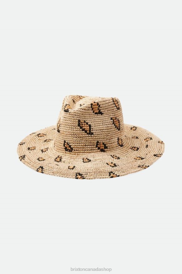 Brixton Accessories Natural Leopard Women Madeira Woven Straw Hat HFR00P507