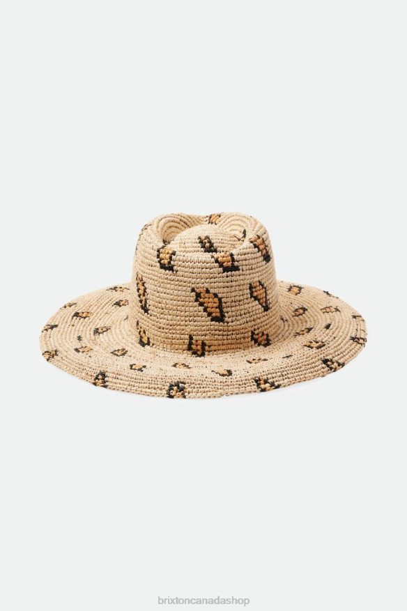 Brixton Accessories Natural Leopard Women Madeira Woven Straw Hat HFR00P507