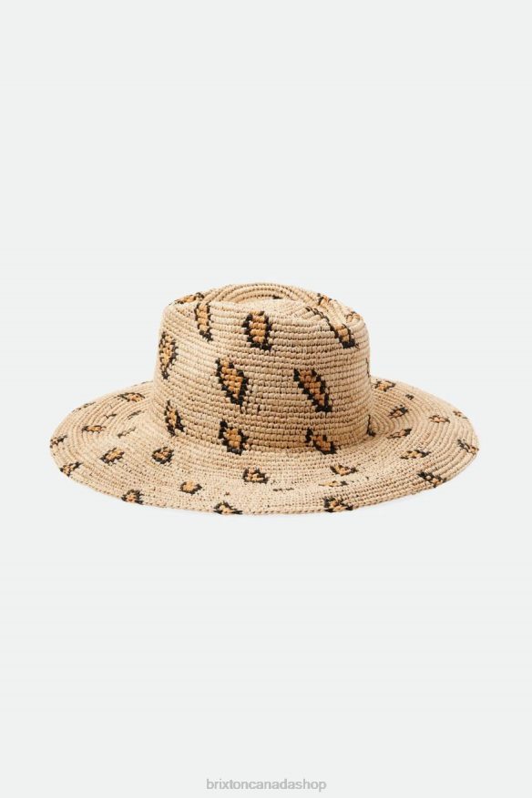 Brixton Accessories Natural Leopard Women Madeira Woven Straw Hat HFR00P507