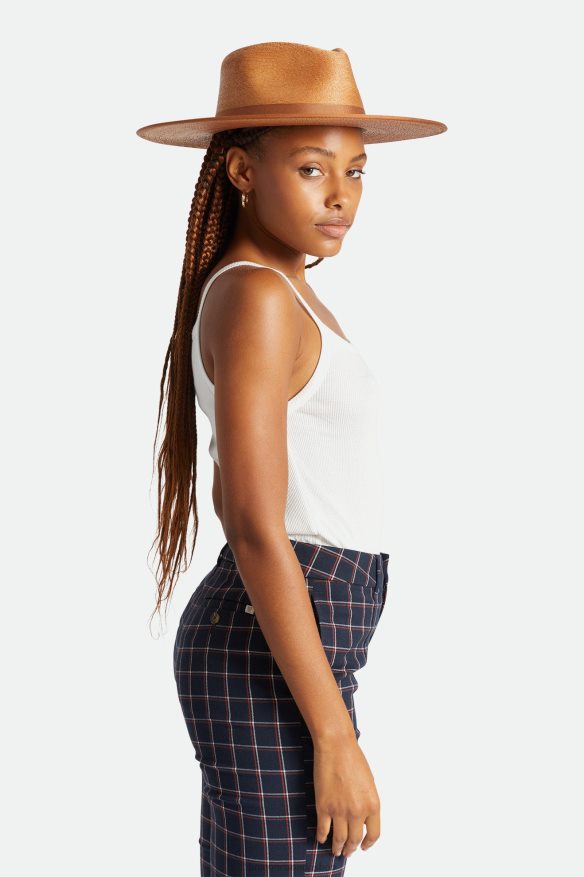 Brixton Accessories Rust Women Jo Straw Rancher Hat HFR00P509