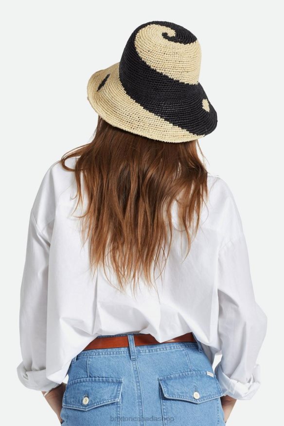Brixton Accessories Whitecap/Black Women Redding Straw Bucket Hat HFR00P513