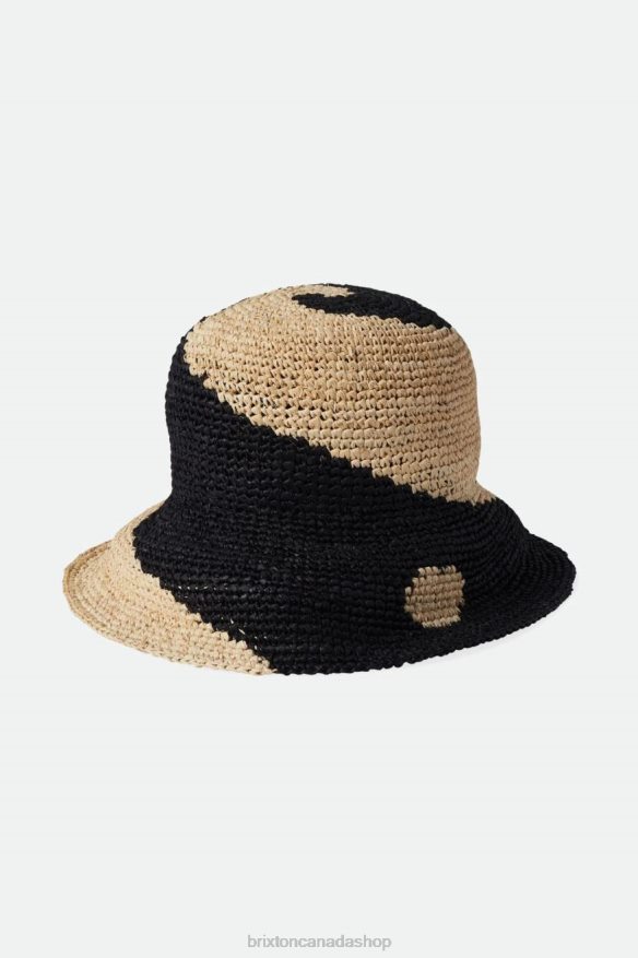 Brixton Accessories Whitecap/Black Women Redding Straw Bucket Hat HFR00P513