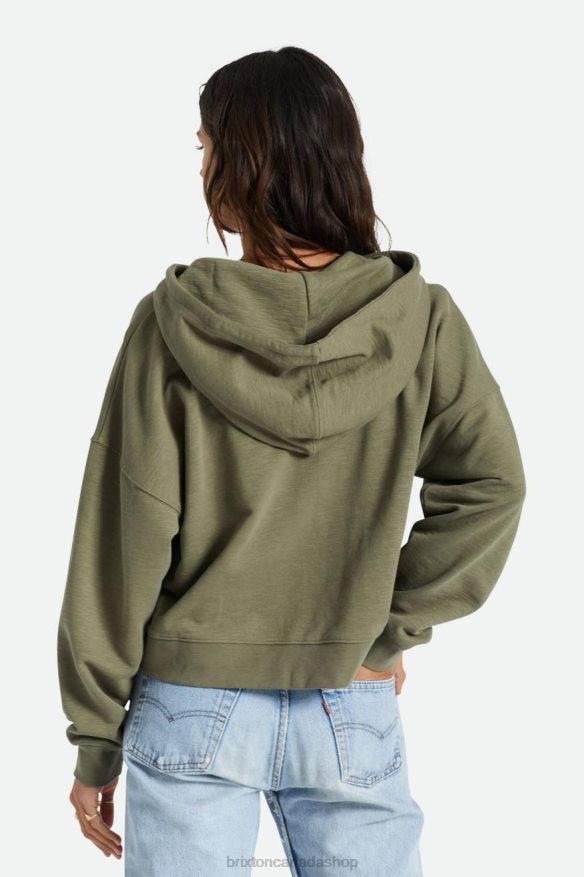 Brixton Apparel Olive Surplus Women Movement Oversized Zip Hoodie HFR00P461
