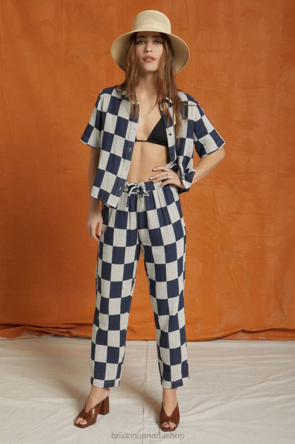 Brixton Apparel Washed Navy Women Mykonos Drawstring Pant HFR00P467