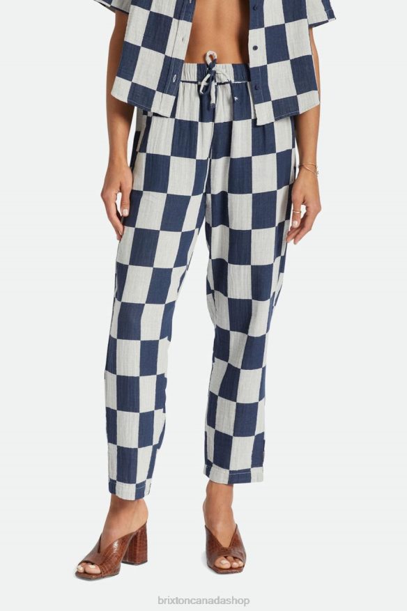 Brixton Apparel Washed Navy Women Mykonos Drawstring Pant HFR00P467