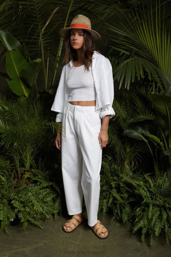 Brixton Apparel White Women Victory Trouser Pant HFR00P474