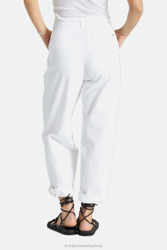Brixton Apparel White Women Victory Trouser Pant HFR00P474