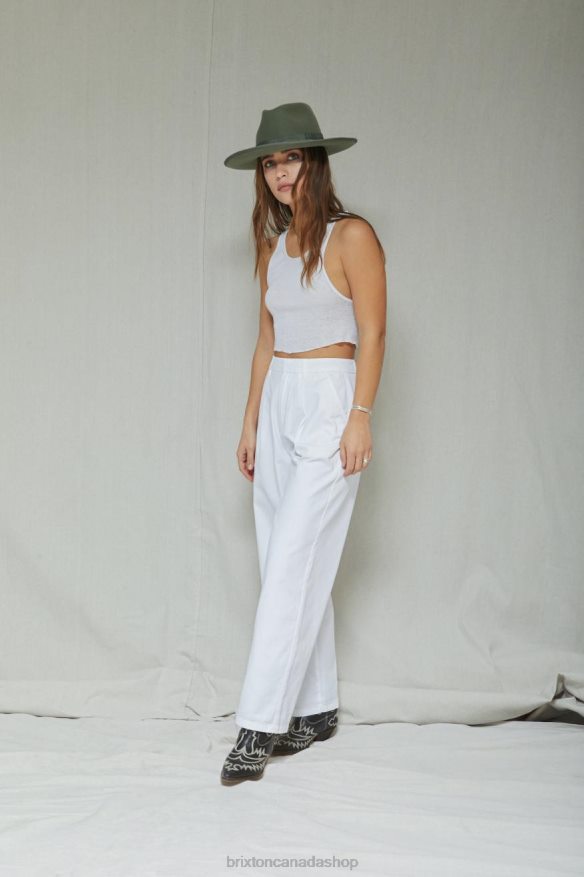 Brixton Apparel White Women Victory Trouser Pant HFR00P474