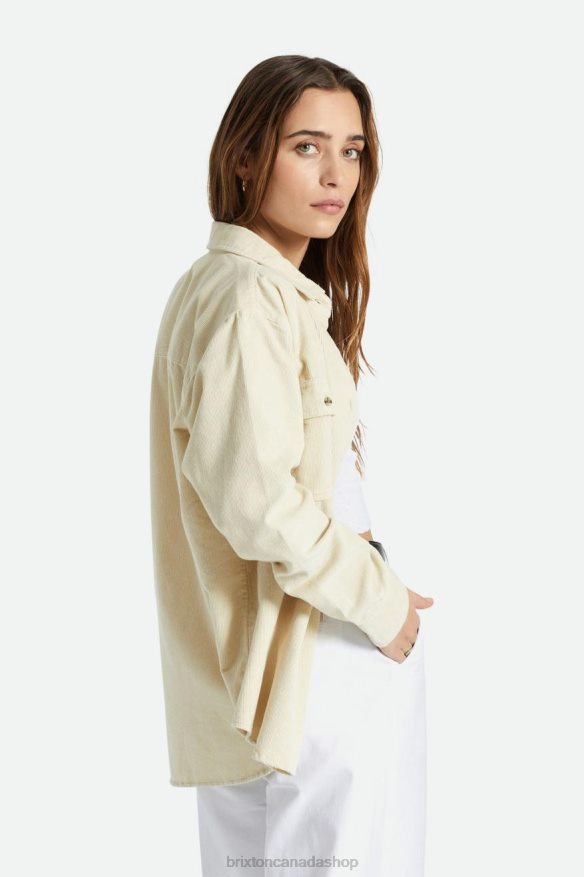 Brixton Apparel Whitecap Women Bowery Boyfriend Corduroy Overshirt HFR00P441