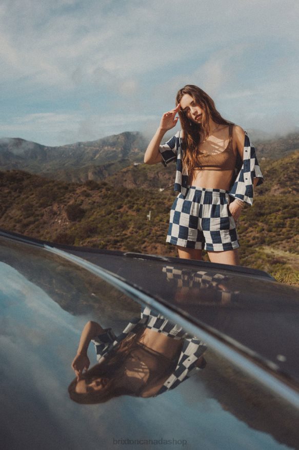 Brixton Apparel Washed Navy Women Mykonos Boxer Short HFR00P482