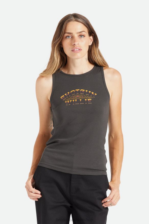 Brixton Apparel Washed Black Women Willie Nelson Shotgun Tank Top HFR00P458