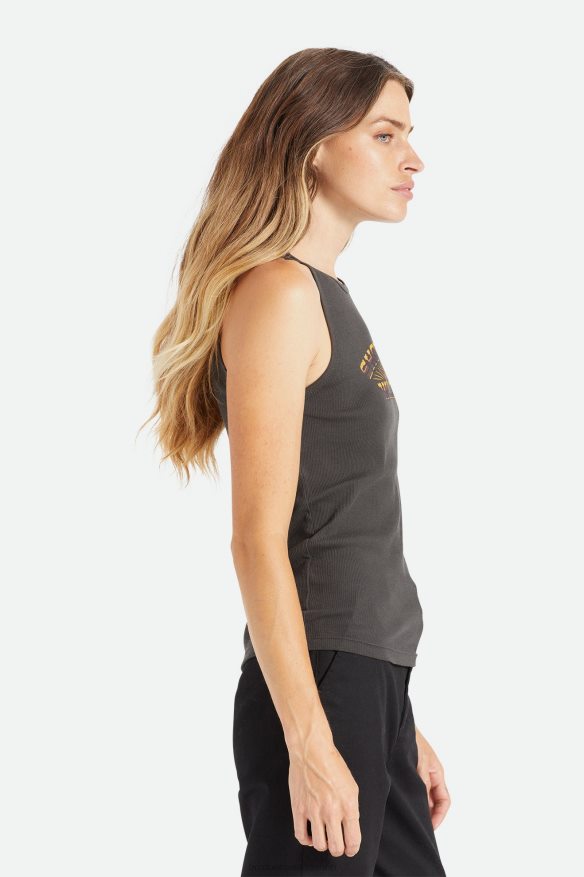 Brixton Apparel Washed Black Women Willie Nelson Shotgun Tank Top HFR00P458