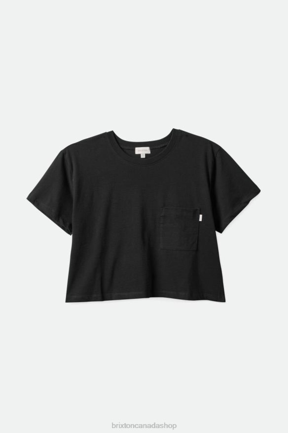 Brixton Apparel Black Women Carefree Pocket Tee HFR00P432