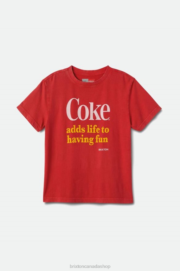 Brixton Apparel Coke Red Women Coca-Cola Having Fun Vintage Crew Tee HFR00P453