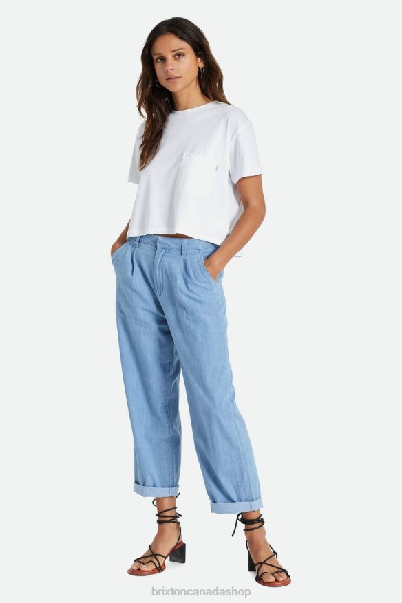 Brixton Apparel White Women Carefree Pocket Tee HFR00P431