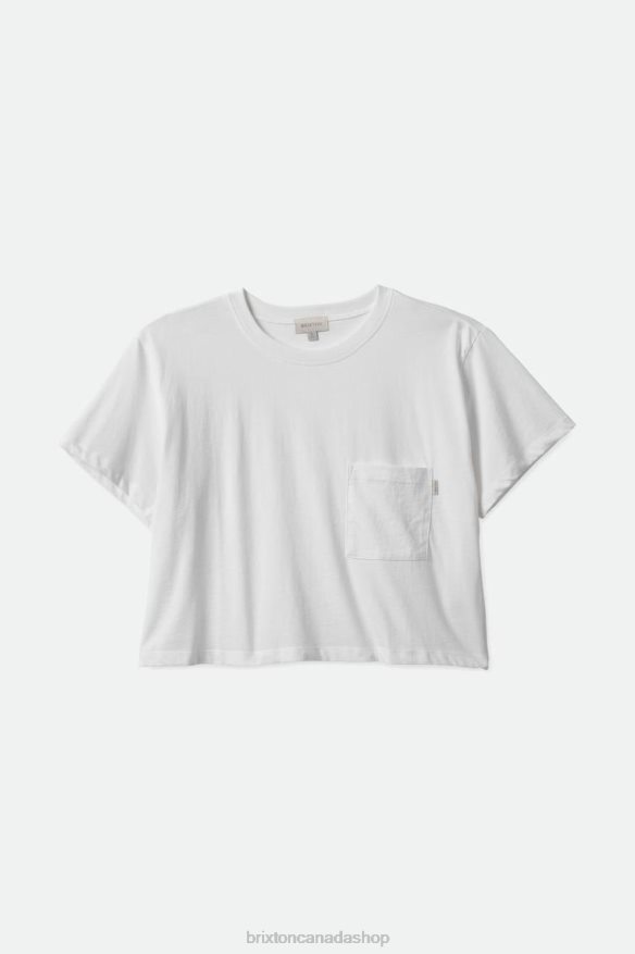 Brixton Apparel White Women Carefree Pocket Tee HFR00P431